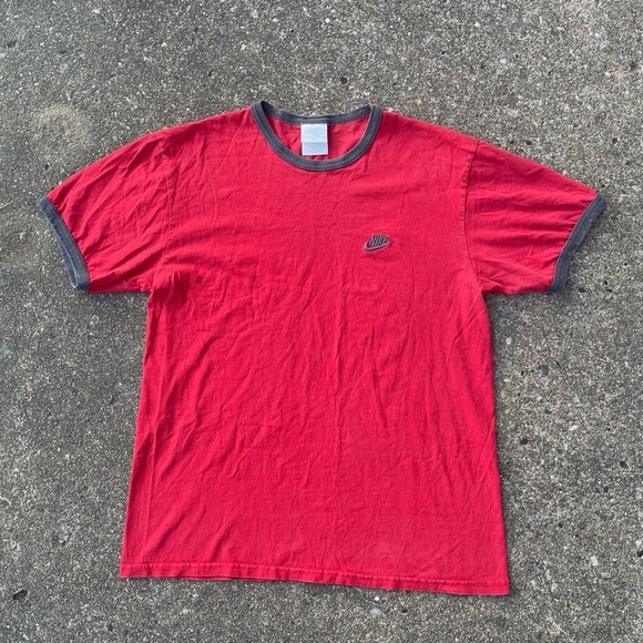 Nike Shirts Nike Vintage 200s Swoosh Logo Red Essential Crewneck — free download